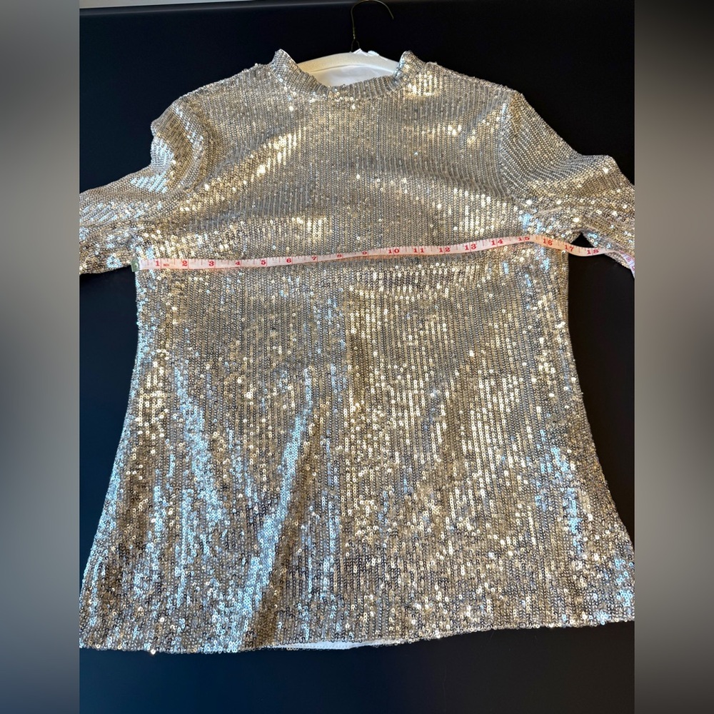NWT Endless Rose Silver Sequin Glam Top - Gorgeous!! - Picture 9 of 9